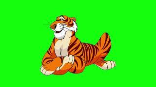 Tiger talking Cartoon green screen fairytale