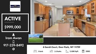 Active in 6 Sarah Court, Deer Park, NY 11729 Contact me for a showing!