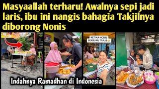 Terharu! Awalnya sepi, Ibu Penjual Takjil nangis dagangannya laris manis diborong Nonis