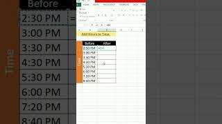 Add hours to time in excel