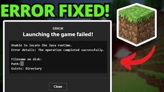Fix Unable To Locate Java Runtime On Minecraft Error - Launching Game Failed