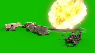 Green Screen War Soldier Escapes Grenade Explosion - Footage PixelBoom CG