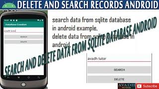 search and delete data from sqlite database in android studio example  | android sqlite tutorial