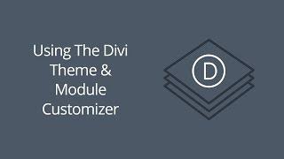 Using The Divi Theme & Module Customizer