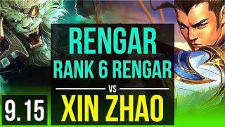 RENGAR vs XIN ZHAO (JUNGLE) | Rank 6 Rengar, KDA 13/1/7, 1.0M mastery points | NA Challenger | v9.15