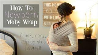 How To: Moby Wrap with a Newborn  Newborn Hug Hold | CARRYING A NEWBORN