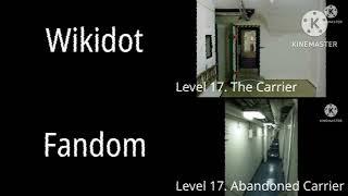 Backrooms first 30 levels (wikidot vs fandom)