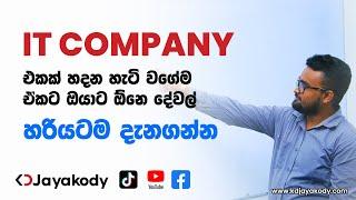 How to Start an IT Company from Scratch in Sri Lanka - Sinhala Video - Experience of KD Jayakody