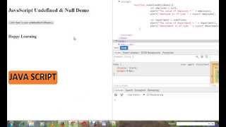 DIFFERENCE BETWEEN UNDEFINED AND NULL JAVASCRIPT DEMO