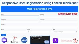 How to Create a User Registration Form in ASP.NET using SQL Server, Visual Studio 2022 & Bootstrap?