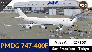 [P3D v5] PMDG 747-400F Atlas Air | San Francisco to Tokyo (Narita) | Full flight