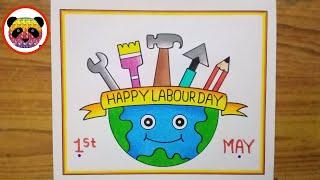 World Labour Day Drawing / World Labour Day Poster Drawing / Labour Day Drawing Easy Step By Step