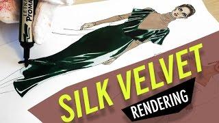 SILK VELVET RENDERING Valentino F'16 | Fashion Drawing