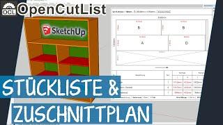 PERFEKTE Stückliste und Zuschnittpläne mit OpenCutList in SketchUp [Tutorial]