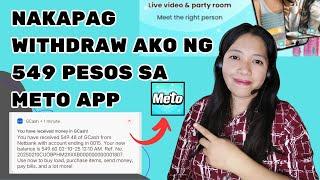 Meto App: Nakapag withdraw agad ako ng 549 pesos sa meto app [legit livestream app 2025