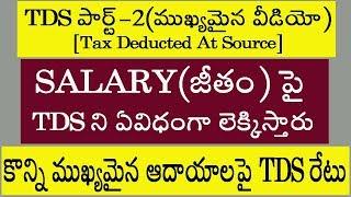 HOW TO CALCULATE TDS ON SALARY - TDS RATES ON IMPORTANT INCOMES(FORM-16)