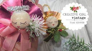 Let's make Vintage Inspired ANGEL ORNAMENTS using foil cardstock  Styrofoam balls #christmascrafting