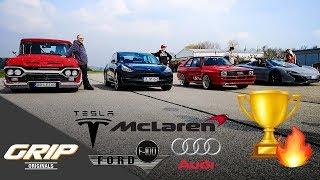 Spin & Go Race: McLaren 650 S, Audi Quattro, Tesla Model 3, Ford F100 [3/4] | GRIP Originals