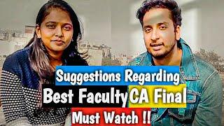 Best Faculty For CA Final || BB Sir || VG Sir || Purushottam Sir || Gaurav Jain Sir ||