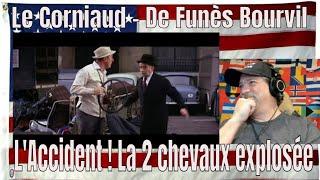 Le Corniaud - De Funès Bourvil - L'Accident ! La 2 chevaux explosée - REACTION