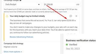 Unlimited spending Facebook business manager | 250 dollars spending business manager | verified bm