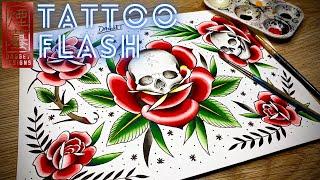 How to paint tattoo flash | Design, theme and layout 