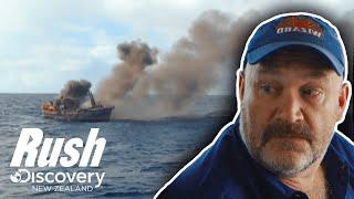 Burning Ship Stranded In The Ocean Puts Lives At Risk I Deadliest Catch