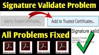 Signature Validate Problem In Adobe Acrobat Reader - J&K Domicile Validating Signature Problem Fixed