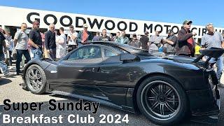 Goodwood Super Sunday 2024 Breakfast Club inc. Supercars & Hypercars arriving and leaving the show