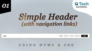 Day 1: Simple Header Design | HTML & CSS Tutorial