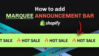 Marquee Announement Bar Shopify (Easy 2024)