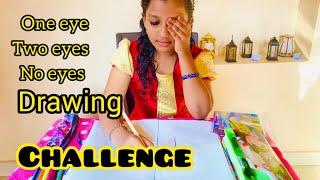 Mashaallah.,One eye two eyes no eyes drawing challenge ||Lailafaaz||,||challenges||,||drawing||