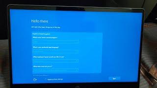 Windows is getting stuck at Hello there screen after resetting the PC