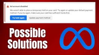 Ad Account Disabled Payment Method Facebook | Facebook Ad Account Disabled