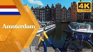 Cycling through Amsterdam  with OV fiets in April 2021 - 4k