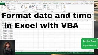 Format date and time in Excel with VBA