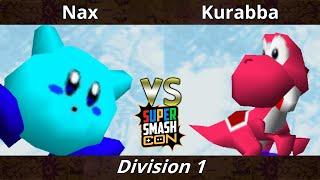 SSC 2022 Division 1 - Nax (Kirby) Vs. Kurabba (Yoshi) SSB64 Smash Bros Tournament