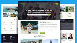 Create A Responsive Tour & Travel Agency Website Design Using HTML, CSS, and Bootstrap