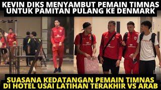 MOMEN KEVIN DIKS MENYAMBUT PEMAIN TIMNAS USAI LATIHAN DI GBK UNTUK PAMITAN PULANG KE DENMARK