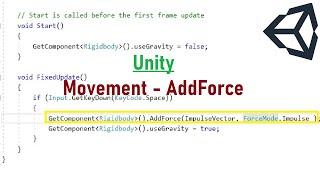 Unity 3d Learn to use the AddForce function to move a physics (rigidbody) object | C# Impulse Force