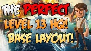 Boom Beach - Best "Level 13 HQ" Base Layout EVER!!!