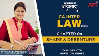 Ch-4 Share & Debenture | Best Law Revision Series | CA Inter Jan'25 | By CA Rachna Parakh Dubey