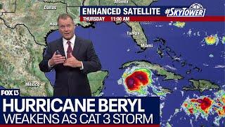 Hurricane Beryl roaring past Cayman Islands as Cat 3 storm