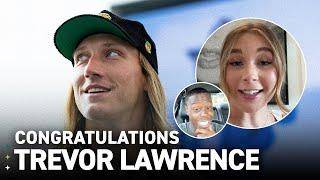 Trevor Lawrence Reacts to Surprise Congrats Videos From Family + Friends | Jacksonville Jaguars