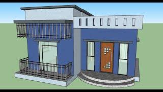 SketchUp modern house design tutorial bangla