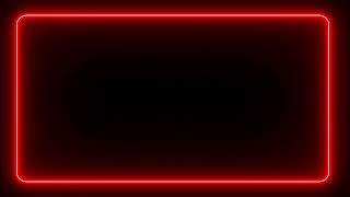 Flashing Lights Red Neon Rectangle Frame Animated Background Seamless Loop