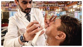  Relax w/ The Scent of Almond, Apricot & Green Tobacco | Hot Towel Shave At Antica Barbieria Colla