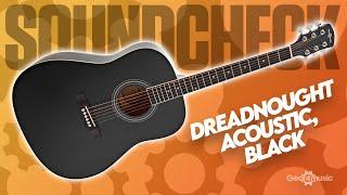 SOUNDCHECK Dreadnought Acoustic Guitar by Gear4music, Black | Gear4music Guitars