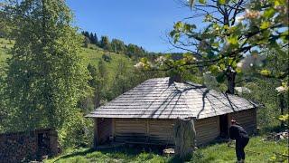 Life in a mountain village: Green borsch in a cauldron and bread "diary"