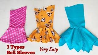 3 Types Bell Sleeves Cutting and Stitching | Bell Sleeves Cutting and Stitching